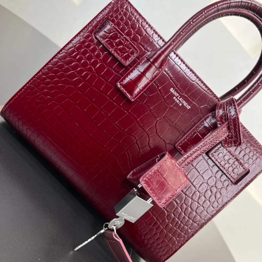 22cm organ bag light crocodile red handbag 340778