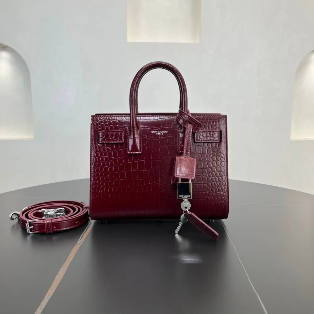 22cm organ bag light crocodile red handbag 340778