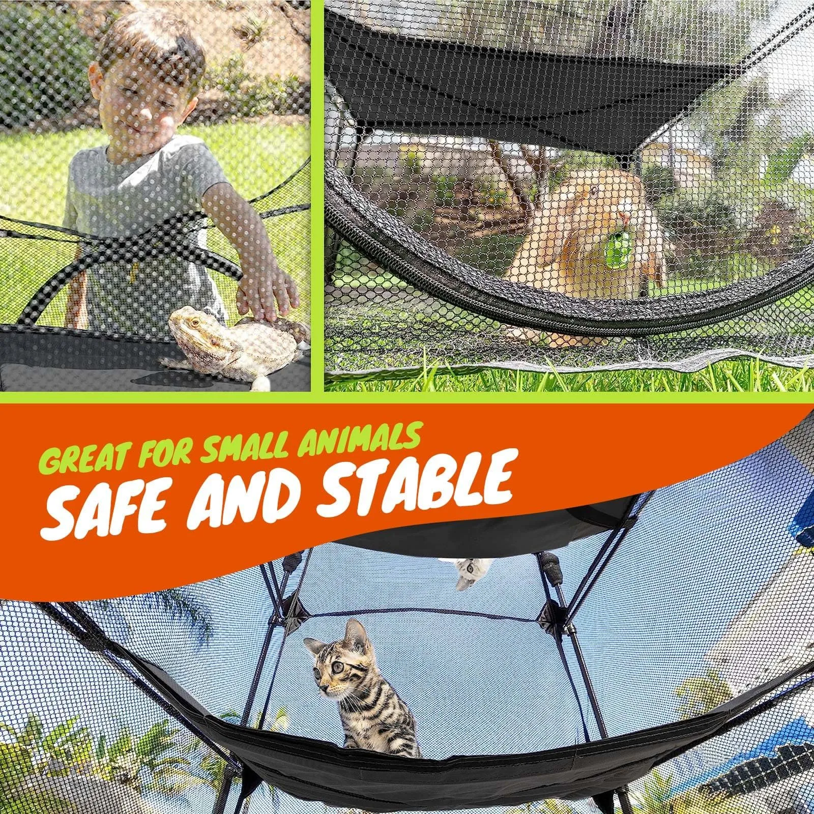 3 in 1 Cat Tent Tunnel Indoor/Outdoor Cat Enclosure Portable Dog Pet House Tower Puppy Playpen Cage Rabbit Ferret Pet Cat Gym Exercise