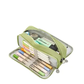 Angoo Double-Sided Pencil Case Dual Canvas Pocket Art Bag