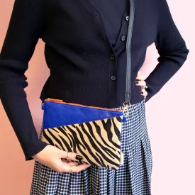 Animal Print Blue Zebra Print Clutch