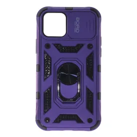 Apple iPhone 12 Pro, Ring Armor Case with Lens Cover, Color Purple