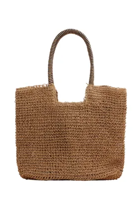 'Bailey' One-Shoulder Straw Beach Bag (2 Colors)