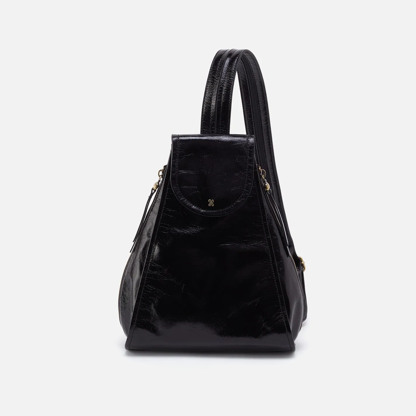 Betta Backpack In Polished Leather - Black