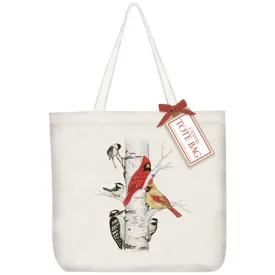 Birch Tree Birds Tote Bag