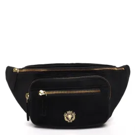 Black Velvet Waist Pack with Multi Compartment