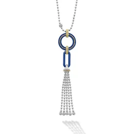 Blue Caviar Ultramarine Ceramic Tassel Pendant Necklace