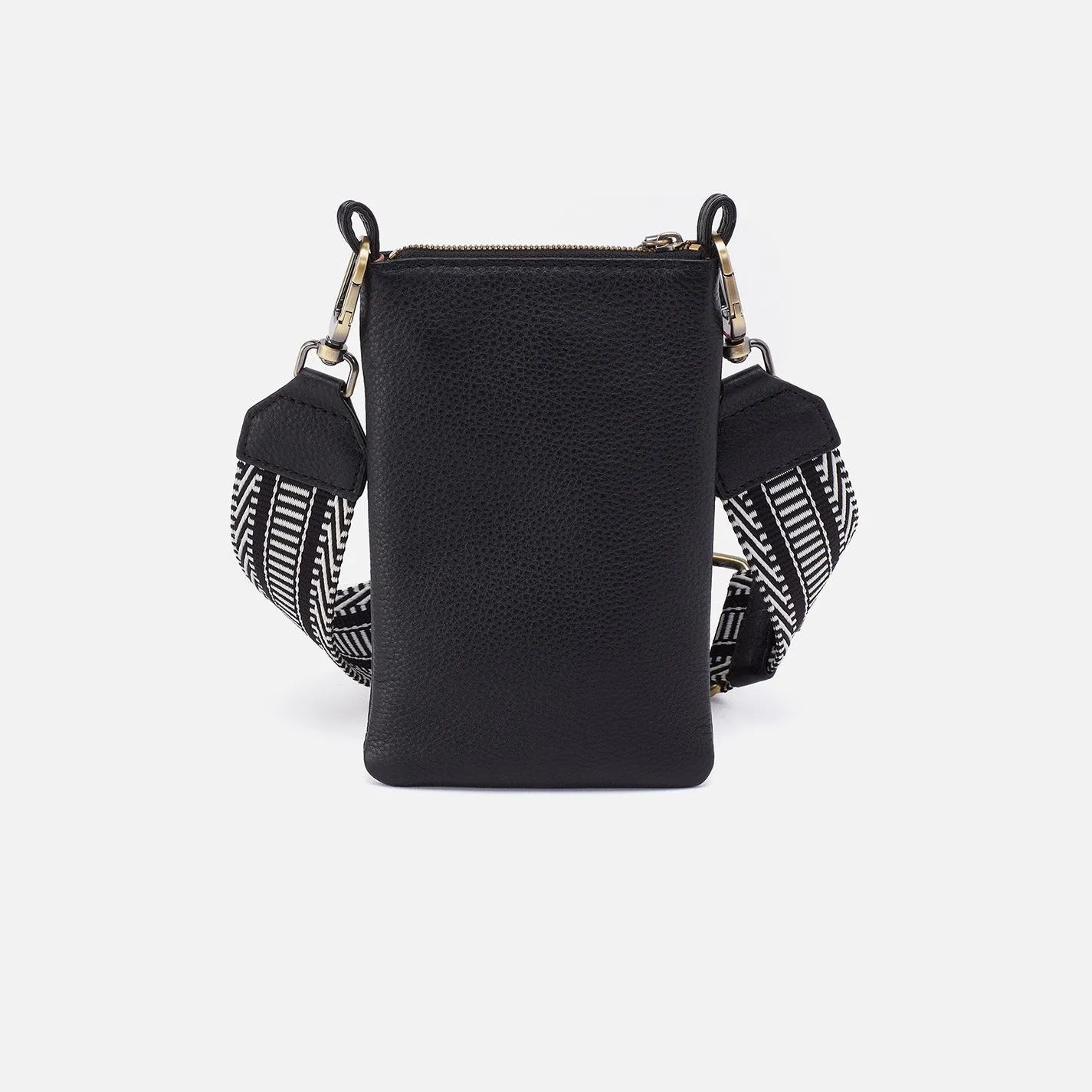 Cass Phone Crossbody In Pebbled Leather - Black