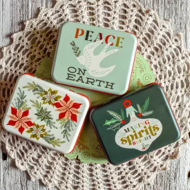 Cheer & Merriment Mini Trinket / Gift Card Tin - 3 piece set