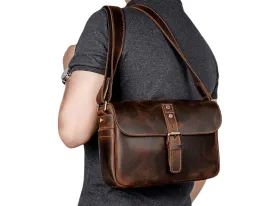 Classic Leather Shoulder Bag Crossbody Bag For Men