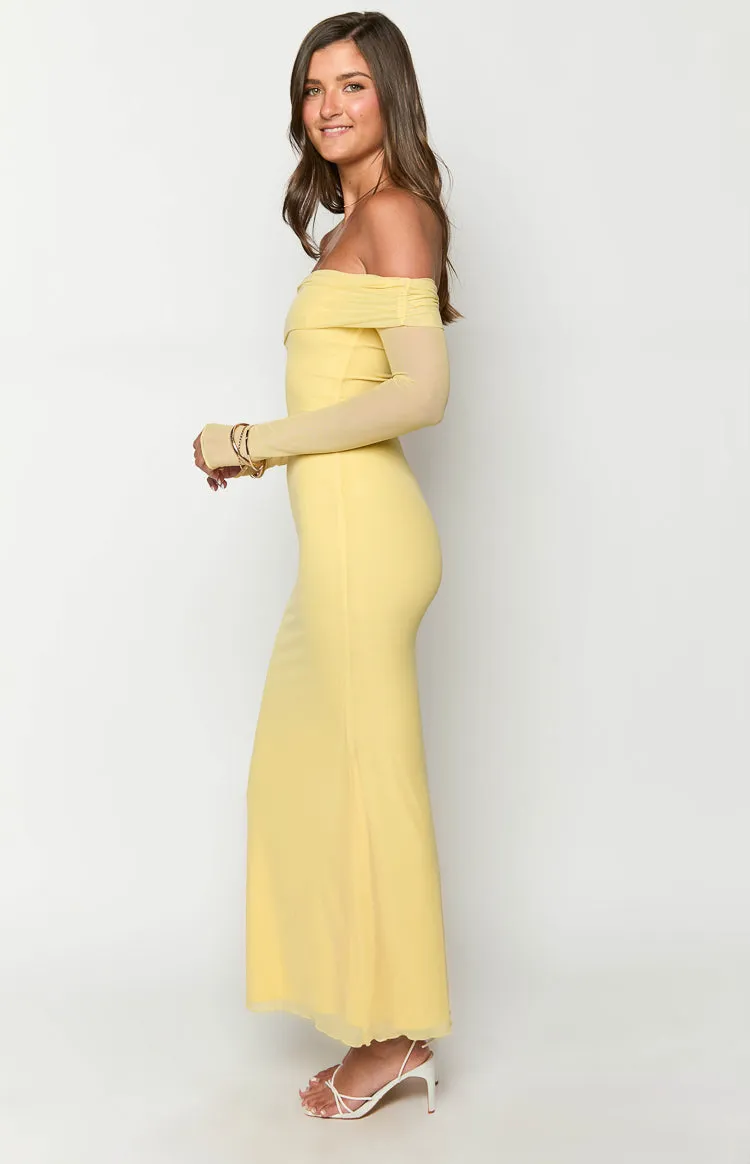 Coraline Yellow Long Sleeve Maxi Dress