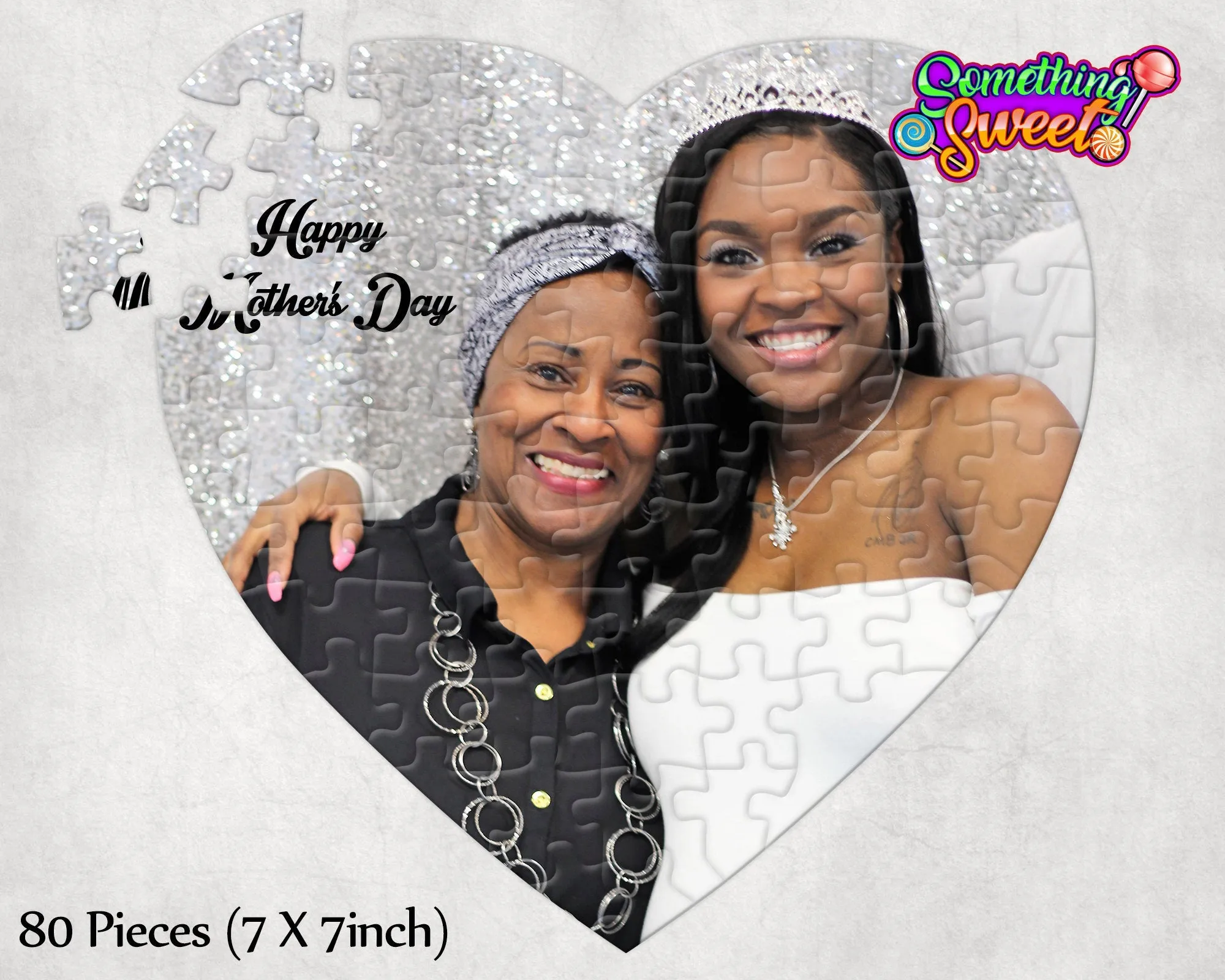 Custom Heart Photo Puzzle With FREE Matching Drawstring Gift Bag