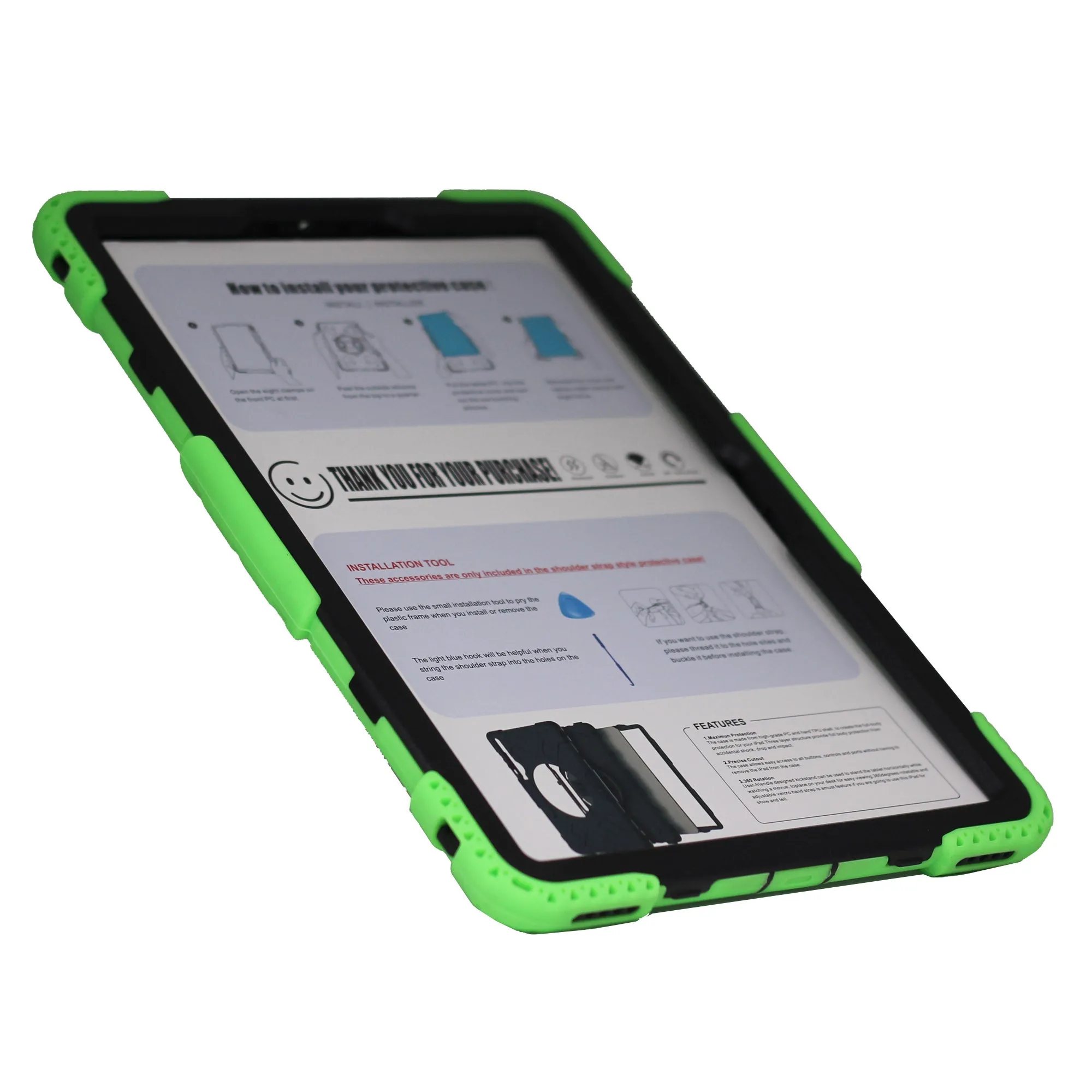 Drop & Shock Samsung S7 FE, T730/T735 Tab Case, Colour Green