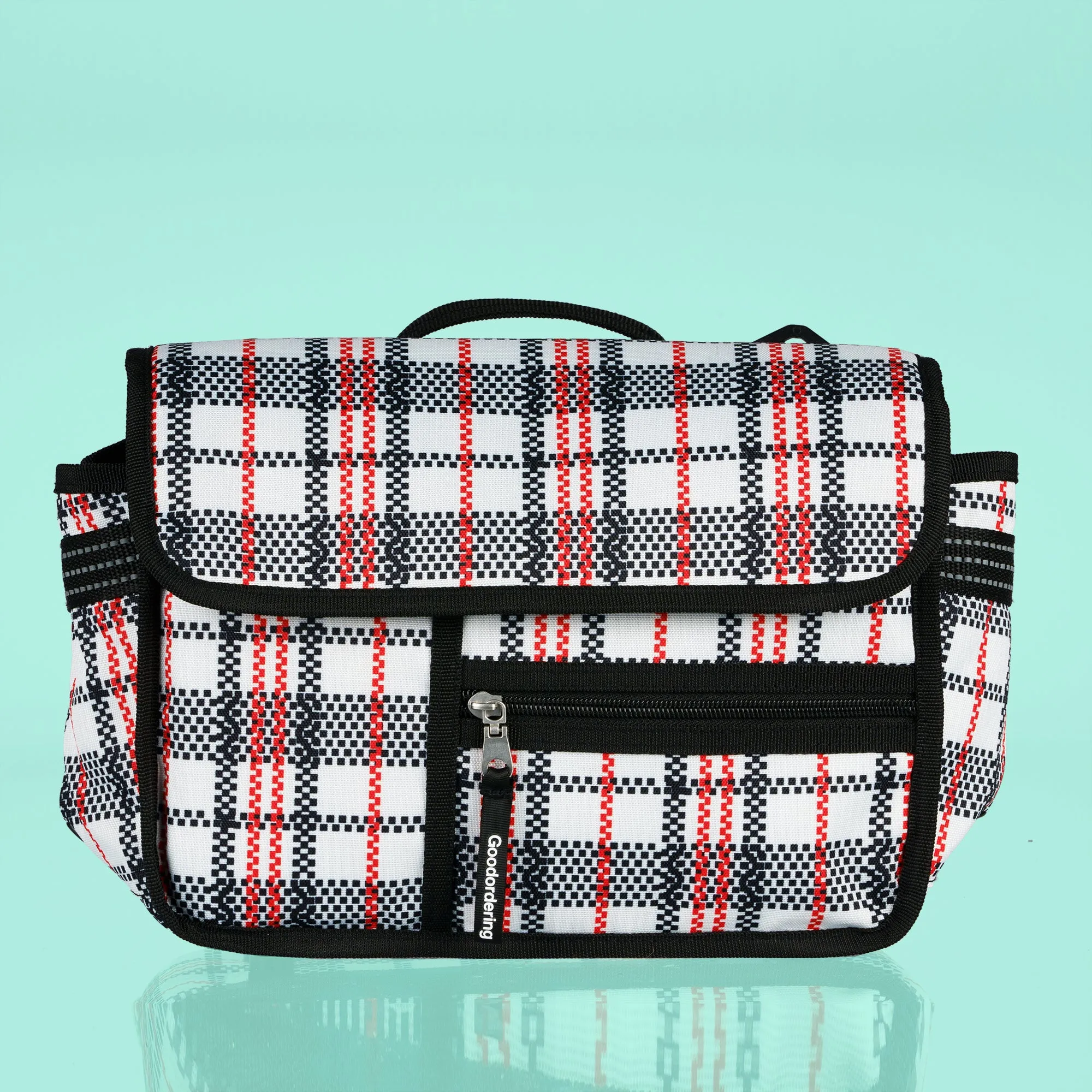 Eco Tartan handle bar bag cross body satchel checkered plaid laundry bag