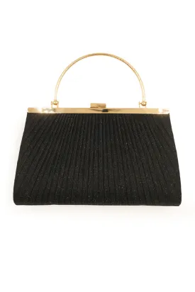 ELAINA CLUTCH WITH METAL HANDLE GRAB IN BLACK