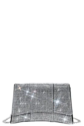 FASHION SQUARE CURVE RHINESTONE CHIC CROSSBODY BAG