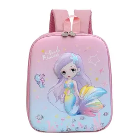 Hard Shell Beautiful Kids School Bag - Pink Mermaid