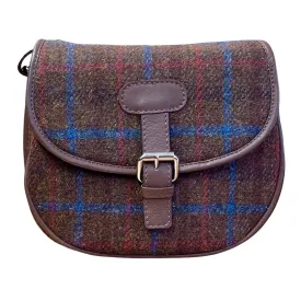 Harris Tweed Saddle Bag - Brown Check