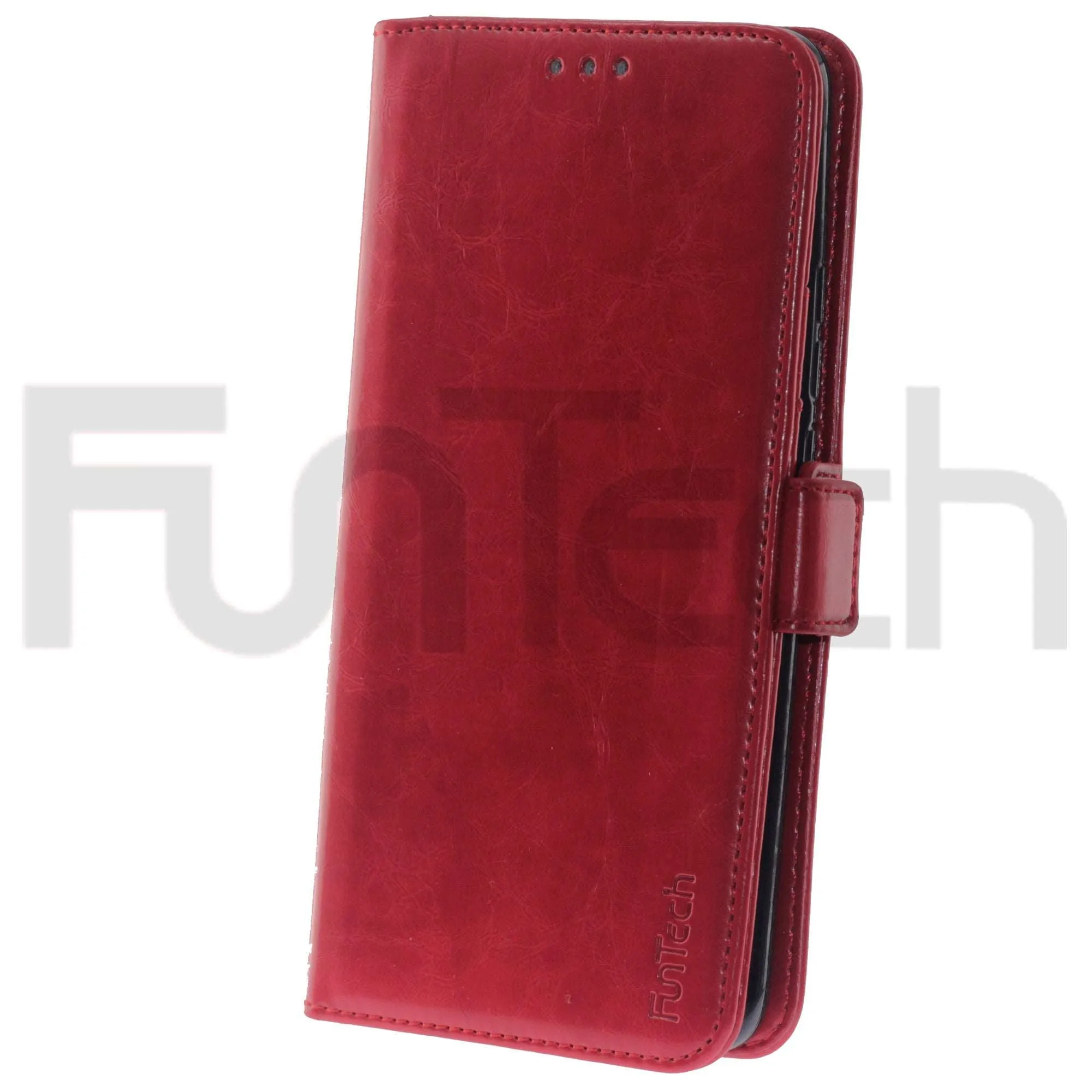 Huawei Mate 20 Pro, Leather Wallet Case, Color Red,