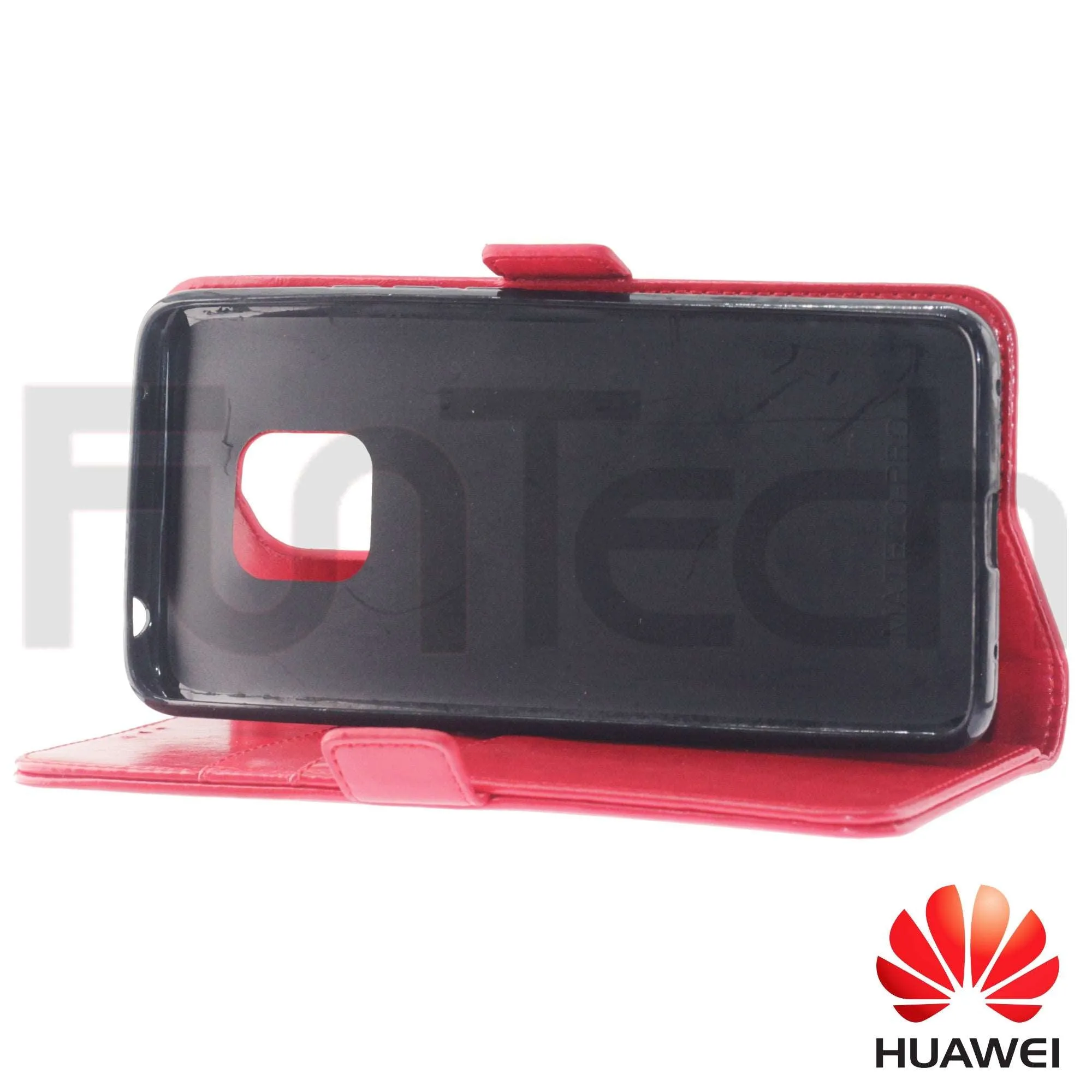 Huawei Mate 20 Pro, Leather Wallet Case, Color Red,