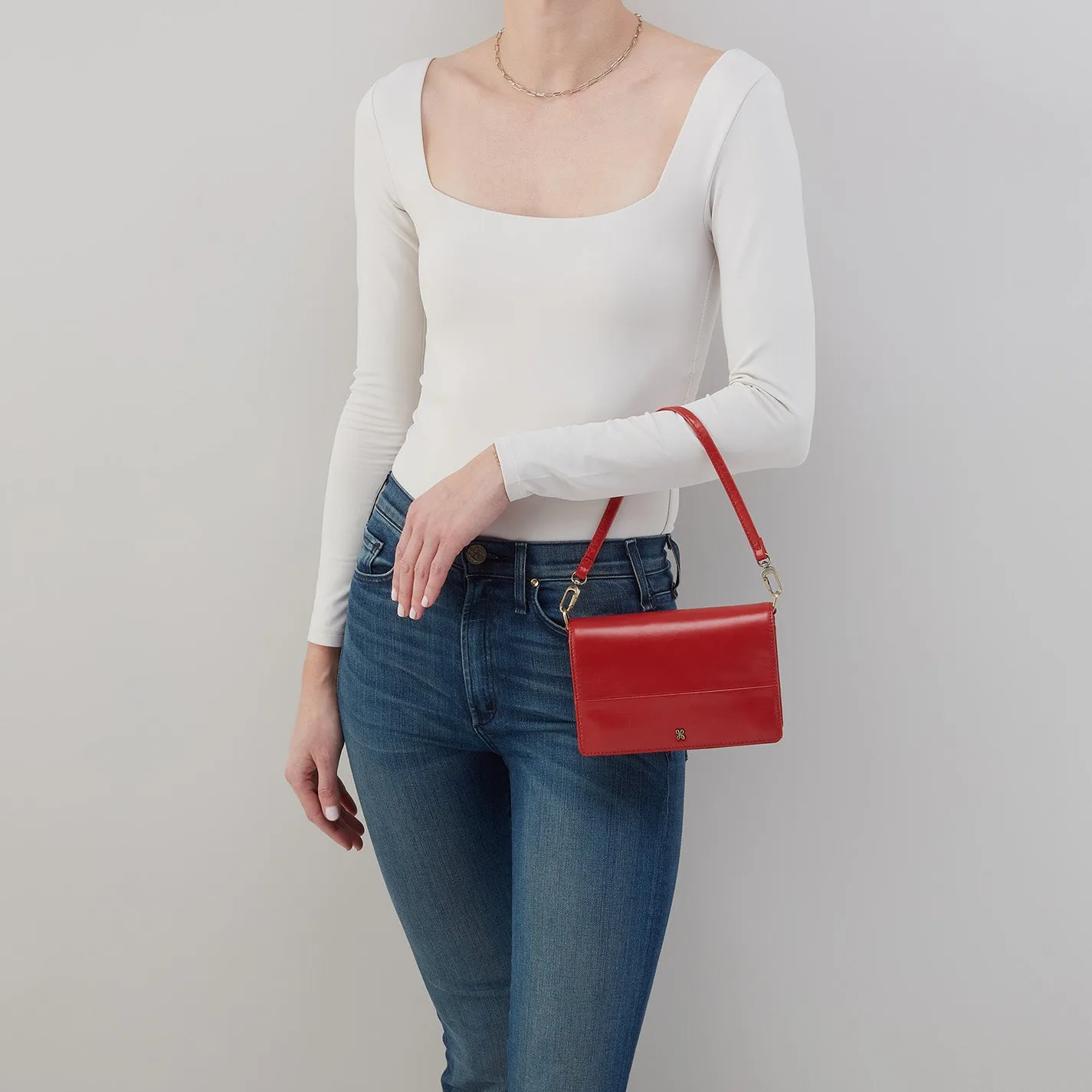 Jill Crossbody In Polished Leather - Brick