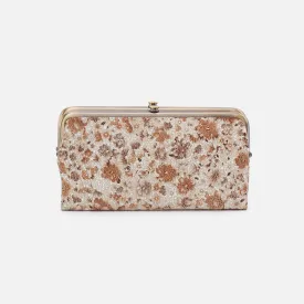 Lauren Clutch-Wallet In Printed Leather - Sepia Bloom