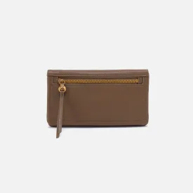 Lumen Continental Wallet In Pebbled Leather - Dark Elm