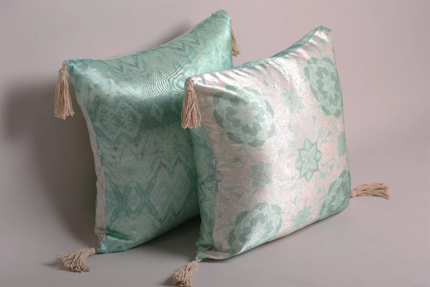 Luxury Satin Marble Aqua and White Cushion Cover 20"x20"