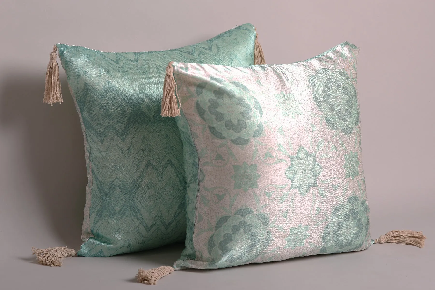 Luxury Satin Marble Aqua and White Cushion Cover 20"x20"