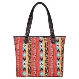 MW1233-8112 Montana West Aztec Print Canvas Tote Bag