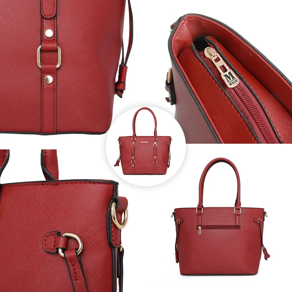 MWC3-032W Montana West 3PCs Set Tote/Crossbody/Wallet Red