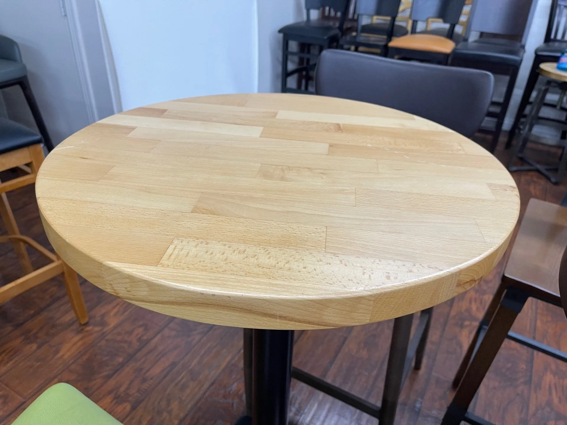 Natural Beech Wood Butcher Block Round Table Top