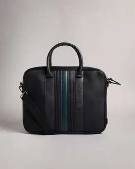 Nevver Striped Pu Document Bag