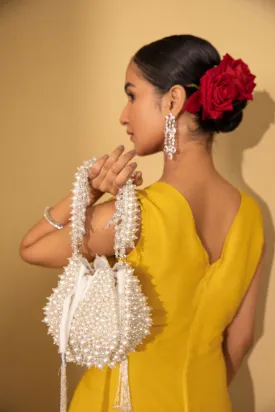 Pearl Potli Bag - Elegant Indian Wedding Clutch