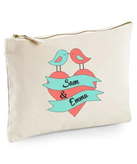 Personalised Love Birds Toiletries Bag