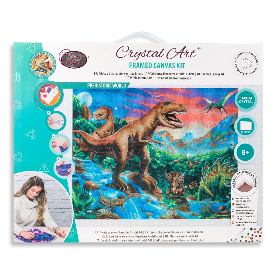 40cmx50cm Prehistoric Crystal Art Canvas Kit - Engaging, DIY Craft World