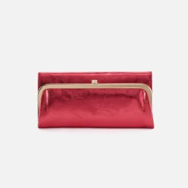 Rachel Continental Wallet in Metallic Leather - Strawberry Fields