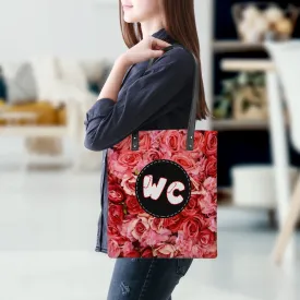 Red Rose Regular PU Leather Tote Bags