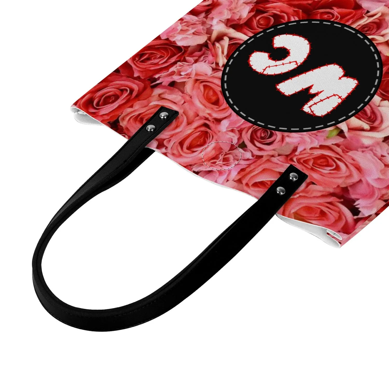 Red Rose Regular PU Leather Tote Bags