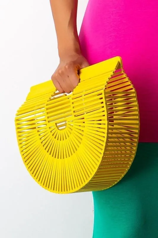 Santorini Bamboo Yellow Bag