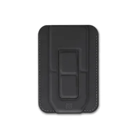 SKYVIK Leather Wallet Stand(MagTap) Compatible with Magsafe Card Holder for iPhone 15/14/13/12 Series-Black