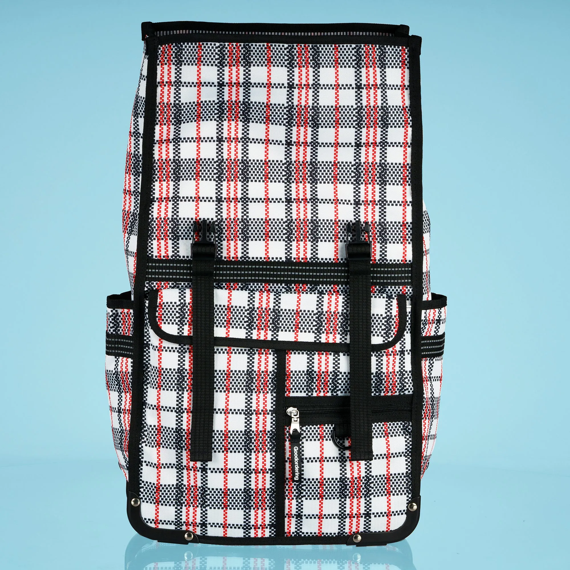 Tartan eco rolltop backpack & Pannier checkered plaid laundry bag