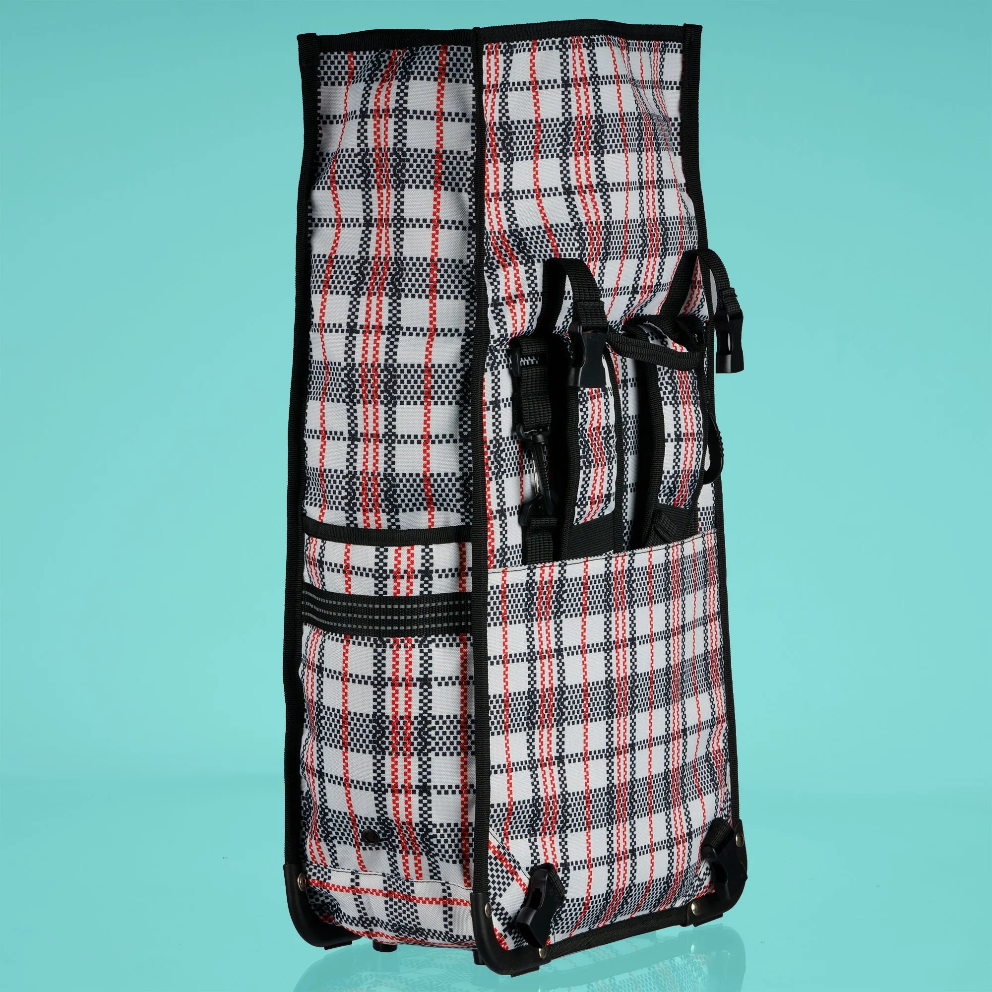 Tartan eco rolltop backpack & Pannier checkered plaid laundry bag