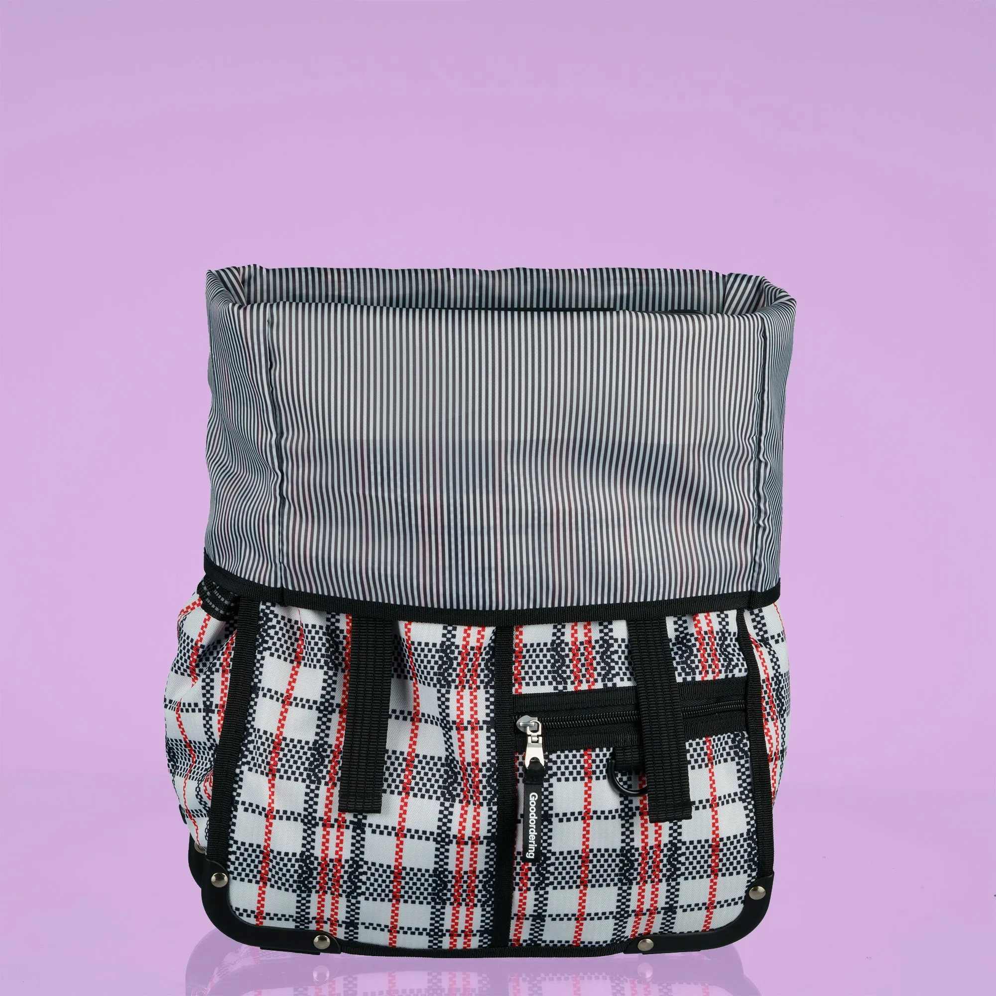 Tartan eco rolltop backpack & Pannier checkered plaid laundry bag