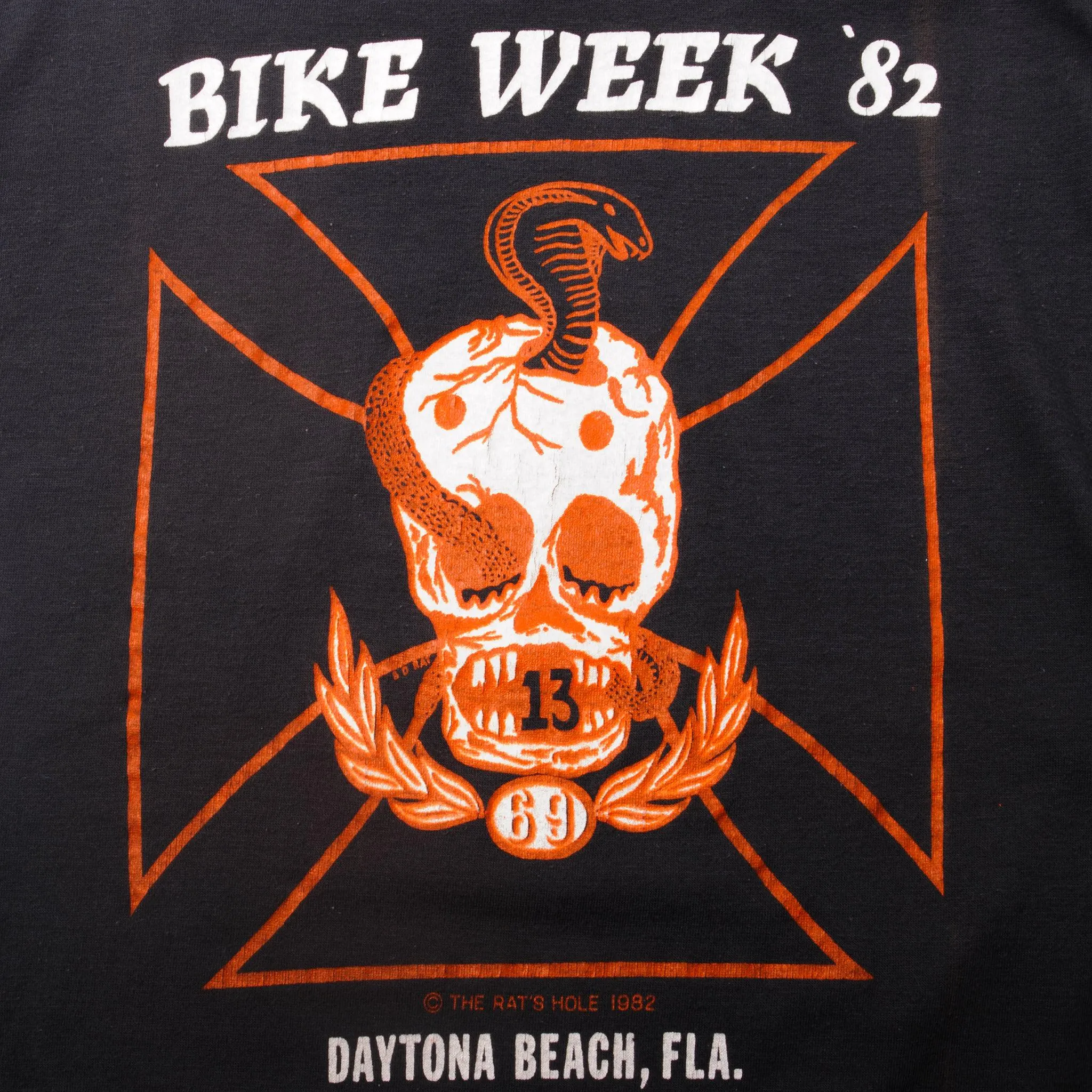 VINTAGE DAYTONA BEACH BIKE WEEK TEE SHIRT 1982 SIZE MEDIUM MADE IN USA